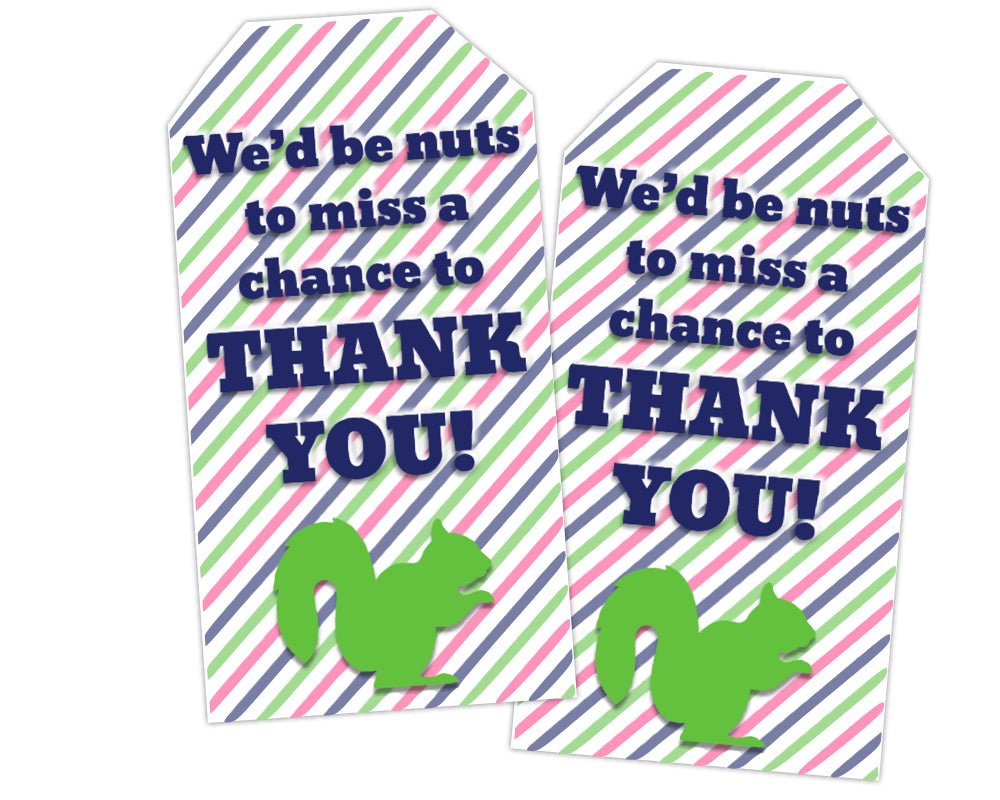 We'd Be Nuts Not To Appreciate You Squirrel Themed Appreciation Tag Set