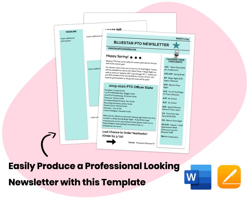 colorful document pages with text underneath on top of pink shape