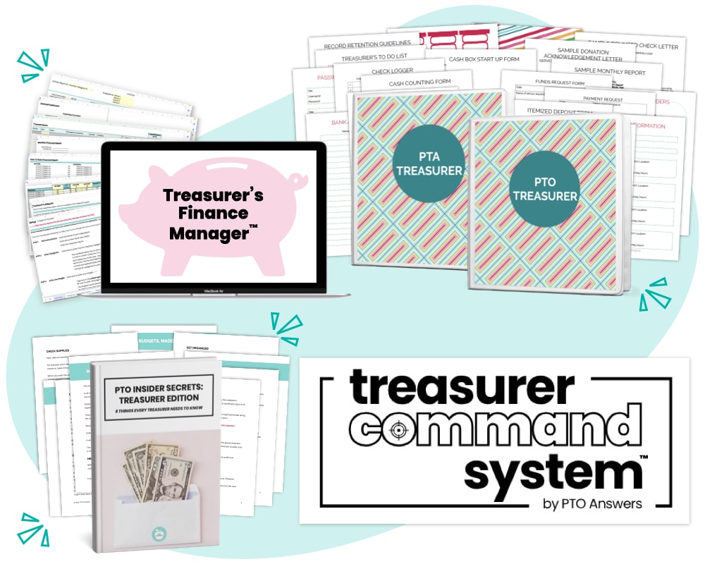 'treasurer command system by pto answers' treasurer forms, template, binder and pto insiders guide for treasurers and treasurer software