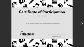 Reflections Art Program Award Certificates