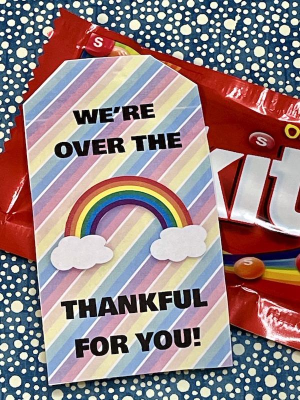 printable over the rainbow gift tags for teacher appreciation week and end of school gift idea