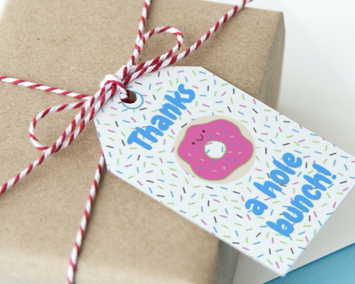 thanks a hole bunch donut themed printable thank you gift tags