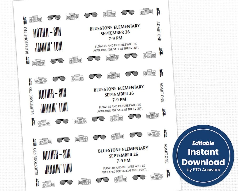customizable pto school family fun event mother son jammin fun family fun flier template