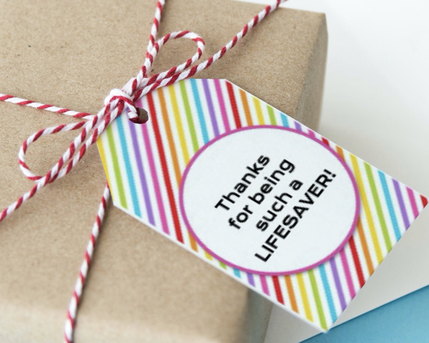 rainbow thanks for being such a lifesaver printable gift tags