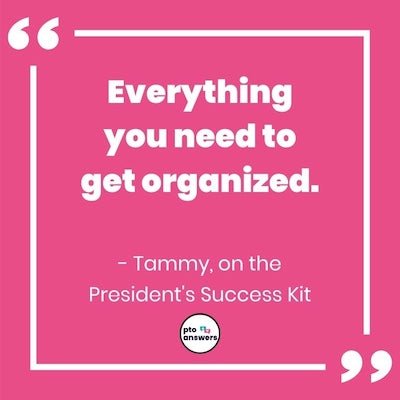 'everything you nee to get organized. Tammy on the president's success kit'