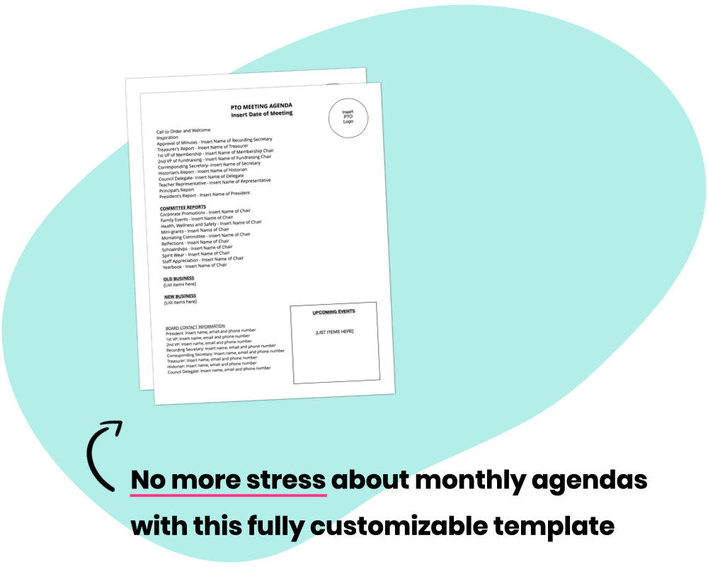 'President's Success Kit for all PTO/PTAs by PTO Answers' pto pta meeting agenda template for presidents and secretaries