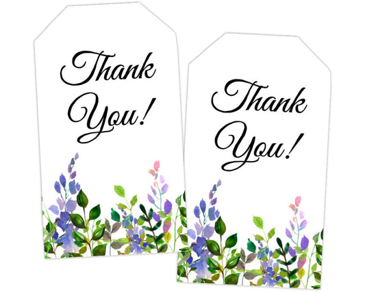 printable thank you gift tags with wild flower border