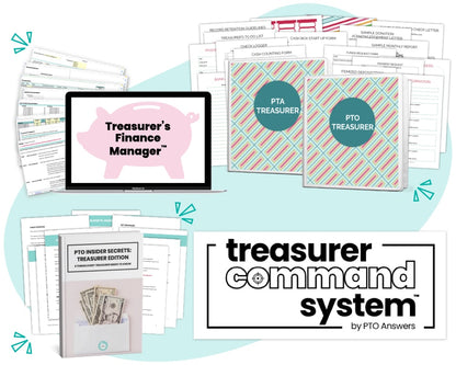'treasurer command system by pto answers' treasurer forms, template, binder and pto insiders guide for treasurers and treasurer software