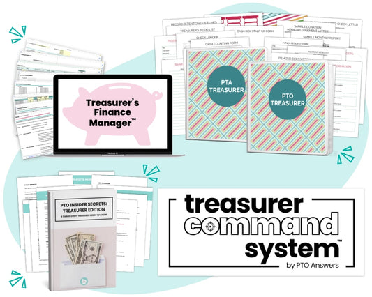 'treasurer command system by pto answers' treasurer forms, template, binder and pto insiders guide for treasurers and treasurer software