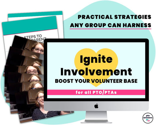 'ignite involvement boost your volunteer base for all pto/pta: practical strategies any group can harness' by pto answers