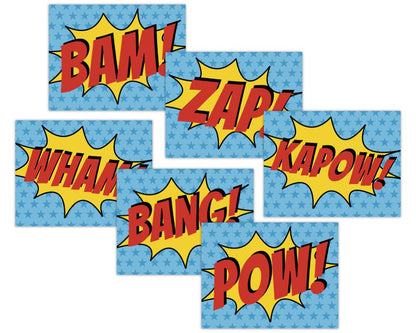 printable superhero signs for super hero staff appreciation events printable teacher appreciation sign in superhero theme with star background and yellow and blue burst