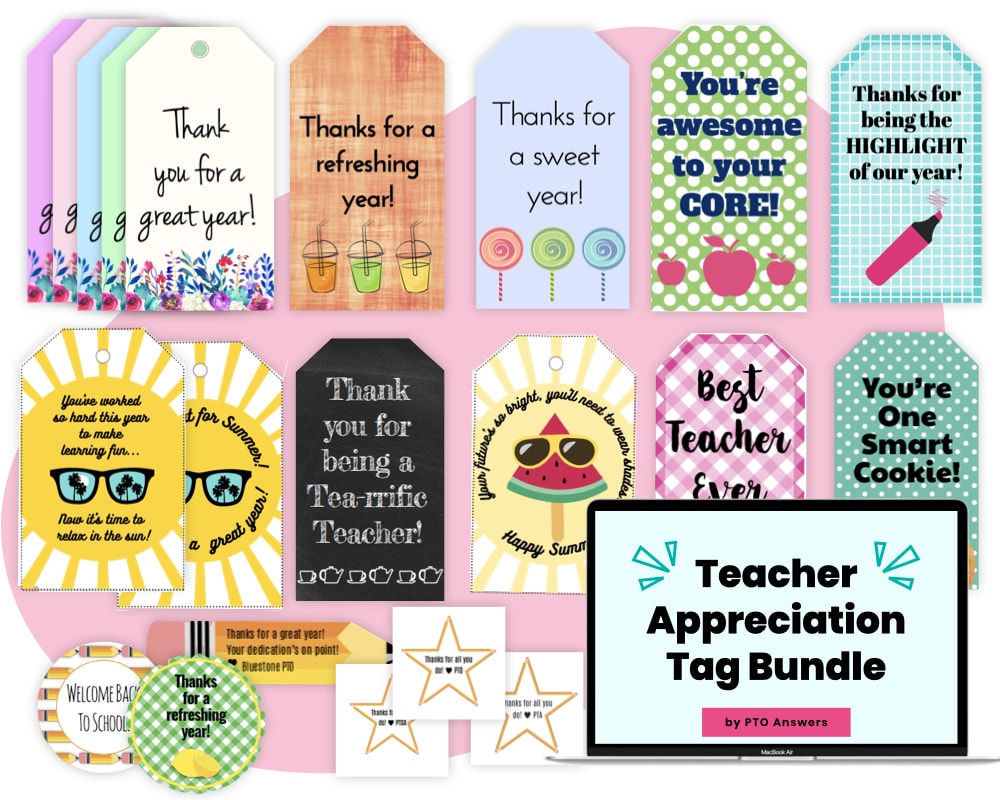 printable teacher appreciation tag bundle 23 sets for teacher appreciation week and everyday celebrations