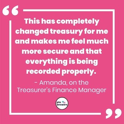 'this has completely changed treasury for me and makes me feel much more secure and that everything is being recorded properly- Amanda on the Treasurer's Finance Manager'