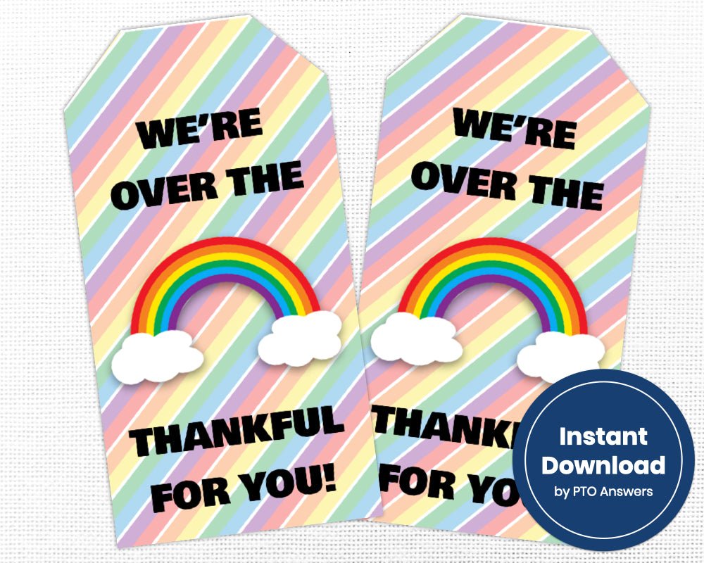 Over the Rainbow Themed Appreciation Tag Set