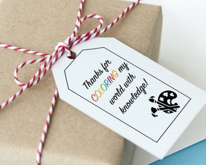 printable gift tag for school art teacher for teacher and staff appreciation week and end of the school year by pto answers
