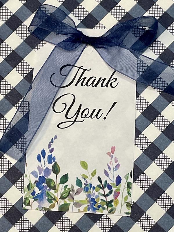 Delicate Floral Thank You Printable Tags
