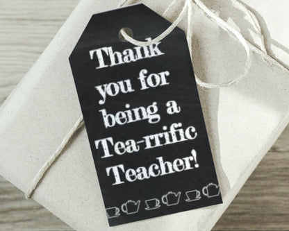 thank you for being a tea-rrific teacher printable gift tag for end of the school year gifts and teacher appreciation week by pto answers