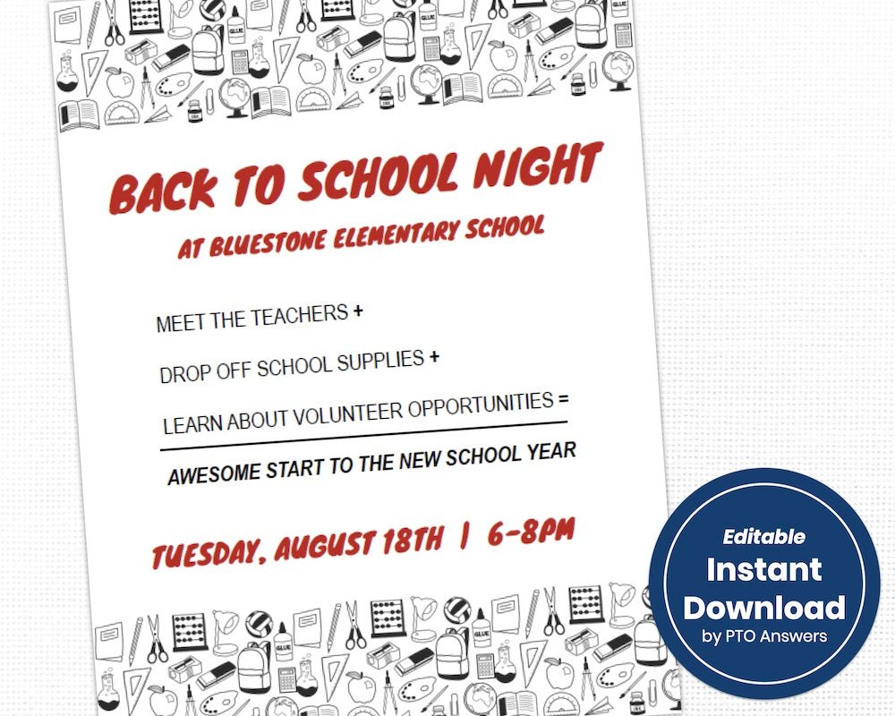 customizable printable back to school meet the teacher night flyer template