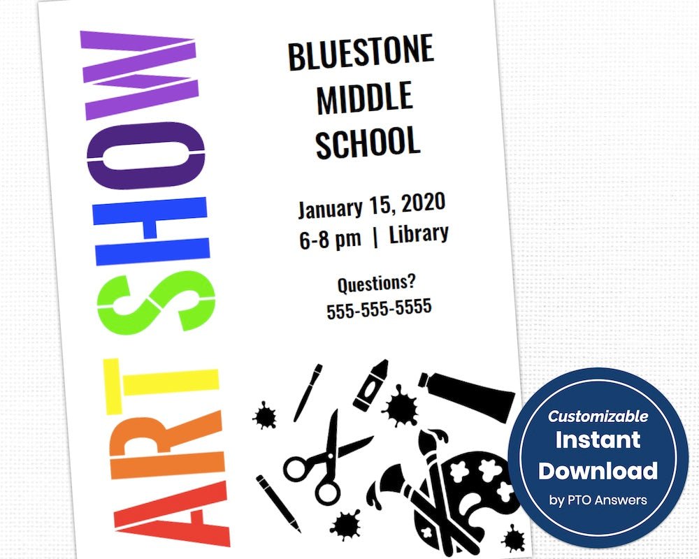 customizable printable school art show flyer template