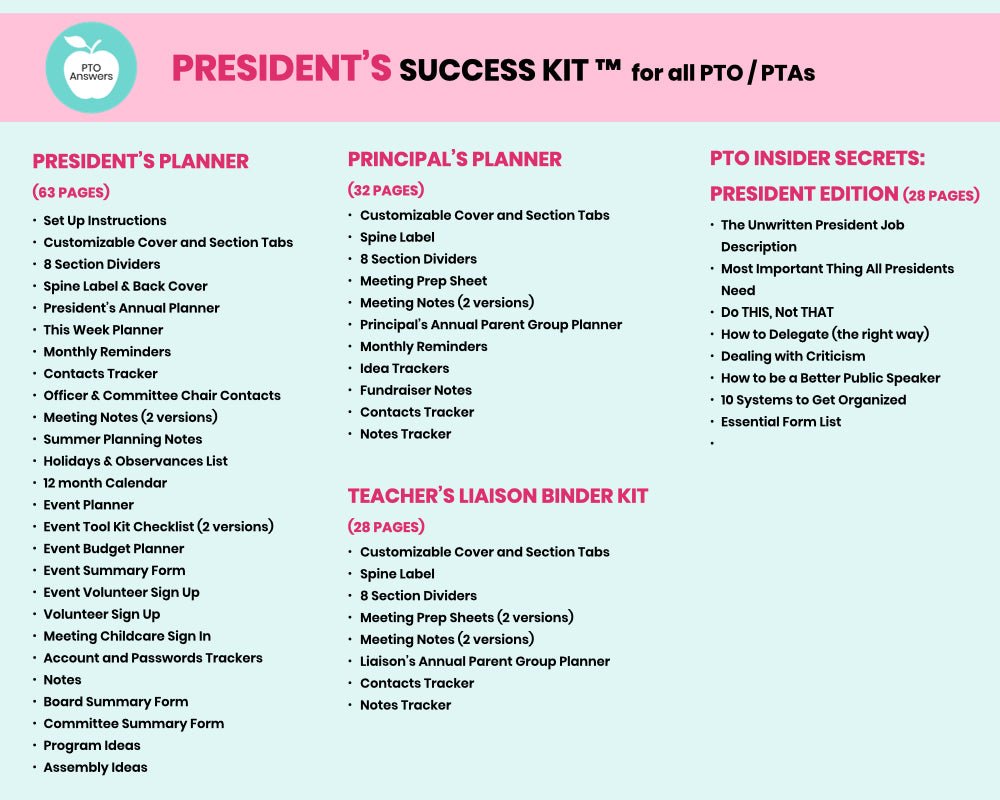 President's Success Kit for PTO PTA Leaders