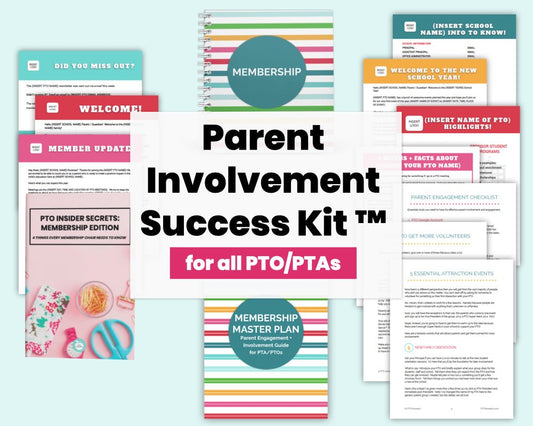 parent involvement success kit on blue background