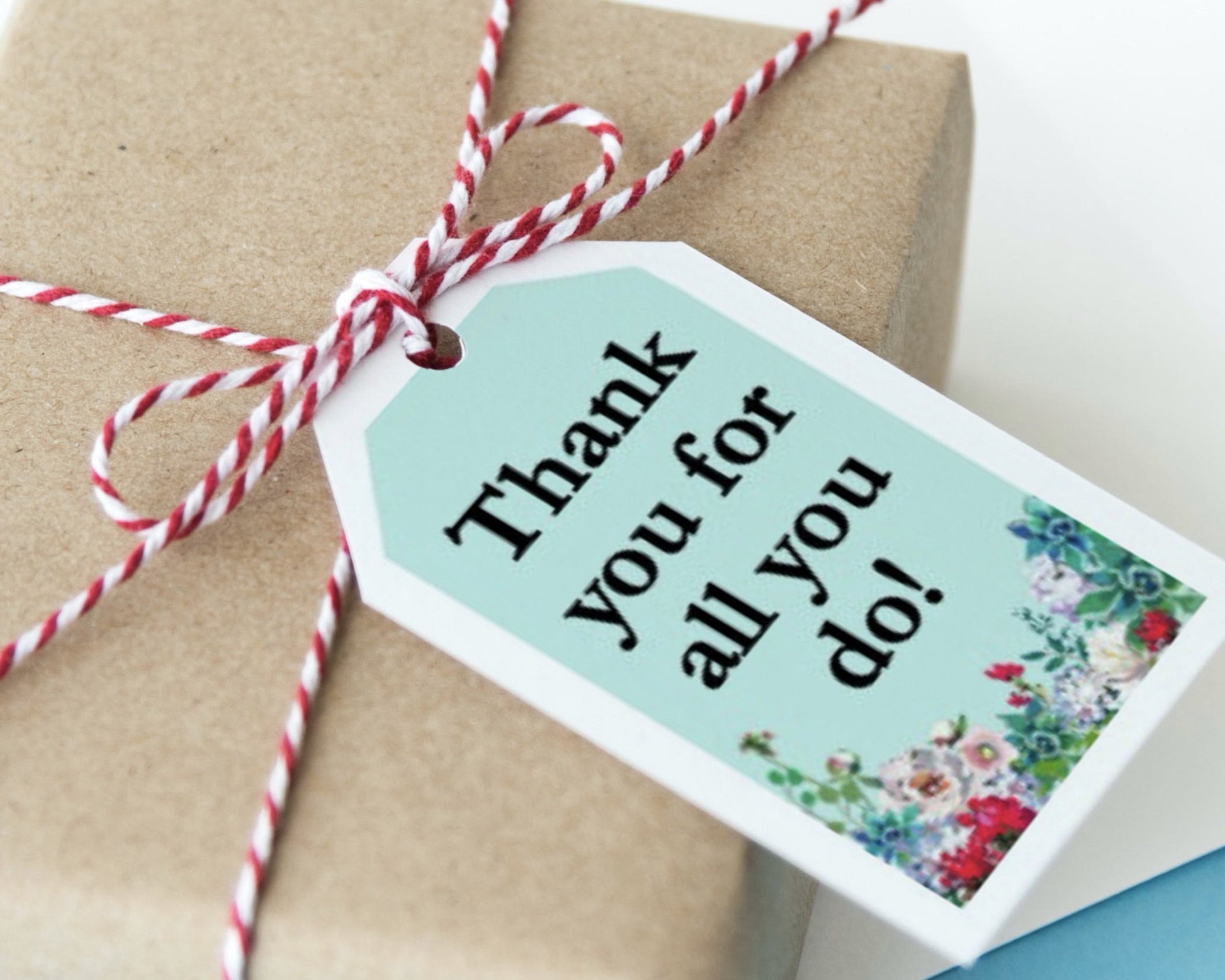 mint green thank you printable gift tags