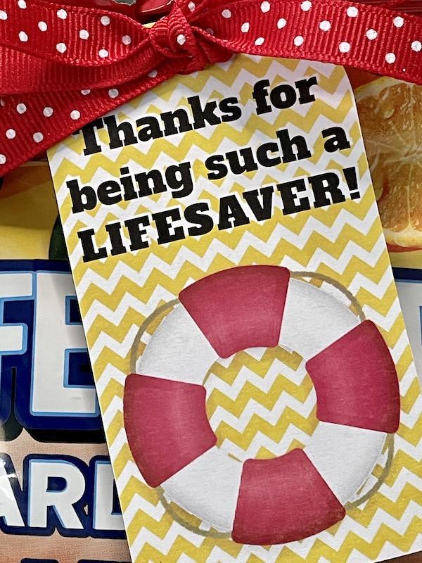 printable thanks for being such a lifesaver teacher appreciation and volunteer appreciation gift tag topper