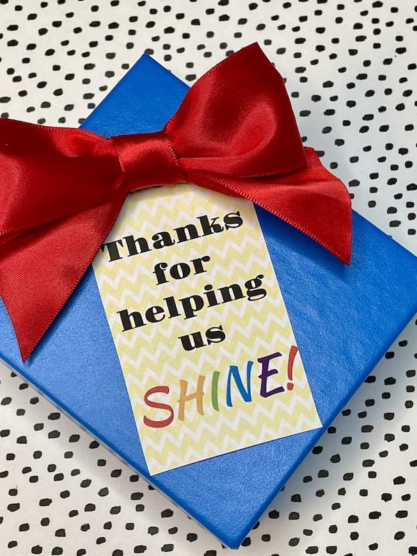 Thanks for Helping Us Shine Printable gift Tag Set